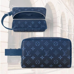 Louis Vuitton Locker Dopp Kit Blue Gradient Dual Shade Monogram Shadow With OG Box & Carry Bag Blue 11559
