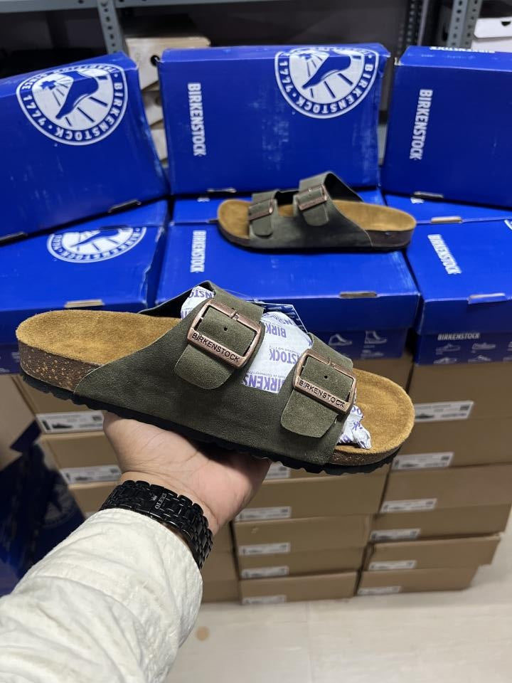 Birkenstock Arizona green Suede