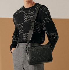 Louis Vuitton LV Virgil Abloh Trio Messenger Multi Crossbody Bag With OG Box & Dust Bag Black 5320