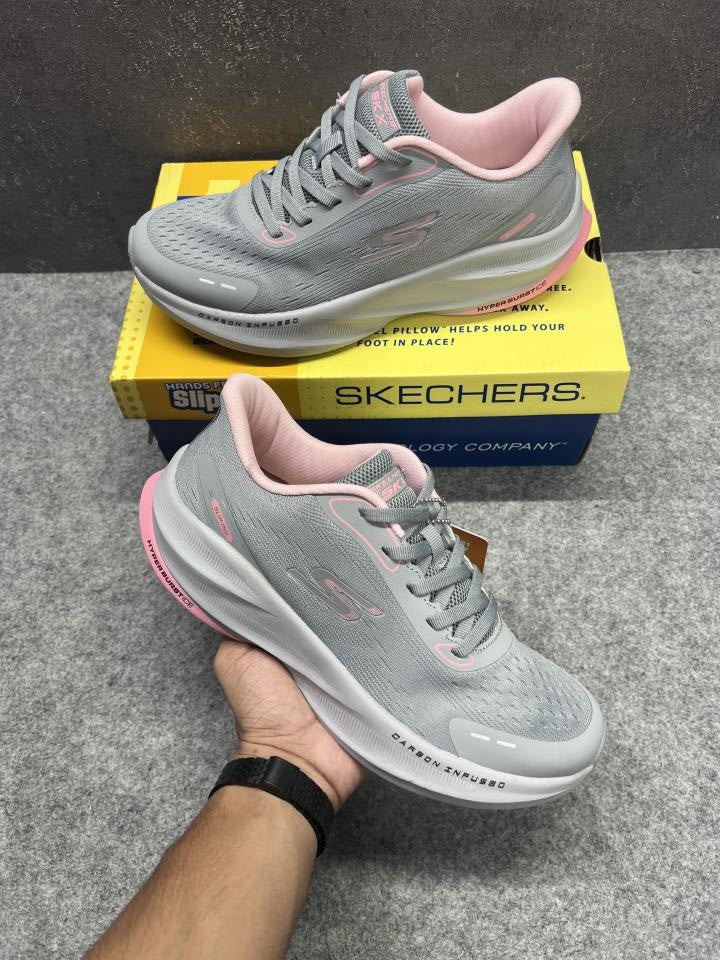 WMN Skechers Hyper Burst Slip-ins Charcoal Pink 6201