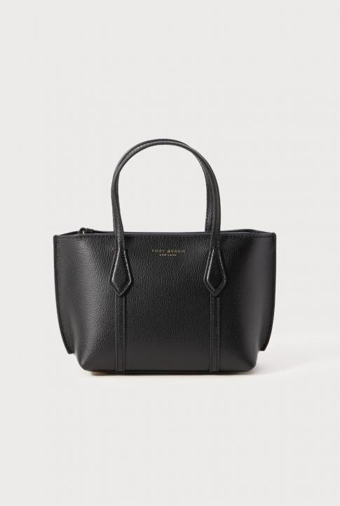Tory burch Perry Tote Black Leather With OG Box & Dust Cover Black 862368