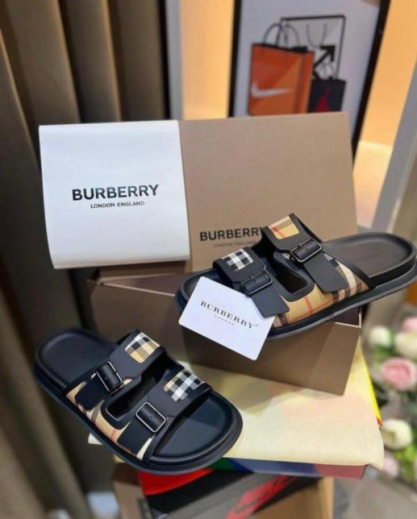 Burberry Checkered Double Strape Sandal Black
