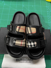 Burberry Checkered Double Strape Sandal Black