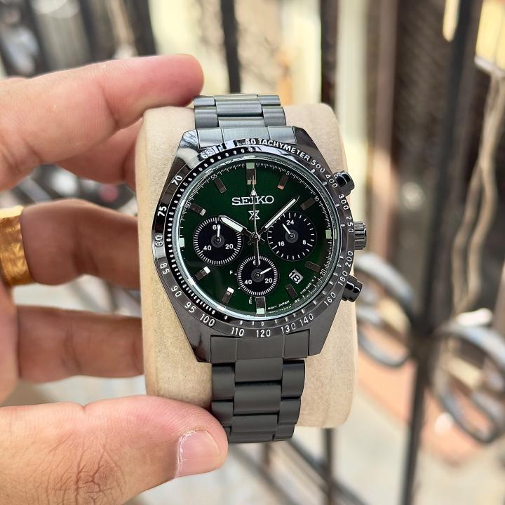 Seiko Prospex Speedtimer Chronograph black  green