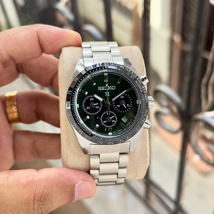 Seiko Prospex Speedtimer Chronograph silver  green