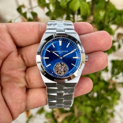 Vacheron Constantin Overseas Tourbillion Silver Blue Semi ETA