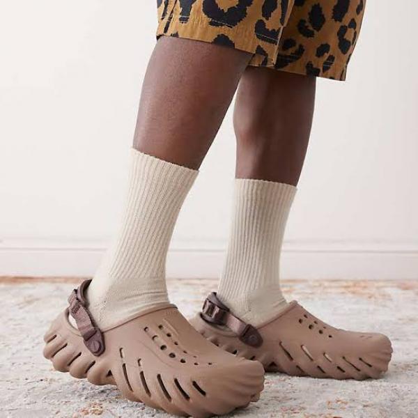 Crocs Echo Clogs Brown With Og Box And Carry Bag