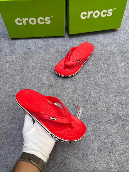 Crocs Bayaband Flips Red With Og Box And Carry Bag