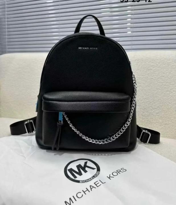 Michael Kors Rhea Medium Color Block Black Logo Backpack Black 62207