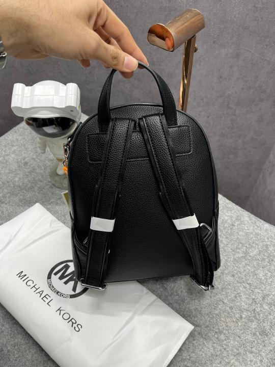 Michael Kors Rhea Medium Color Block Black Logo Backpack Black 62207