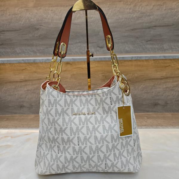Michael Kors Fulton Shoulder Bag With Dust Bag Beige Brown 8500