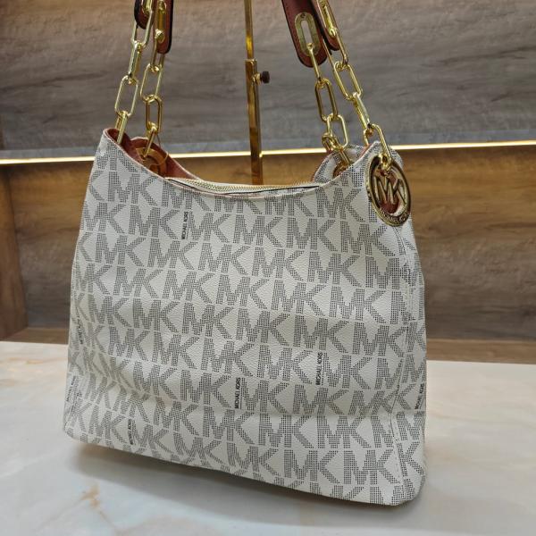 Michael Kors Fulton Shoulder Bag With Dust Bag Beige Brown 8500