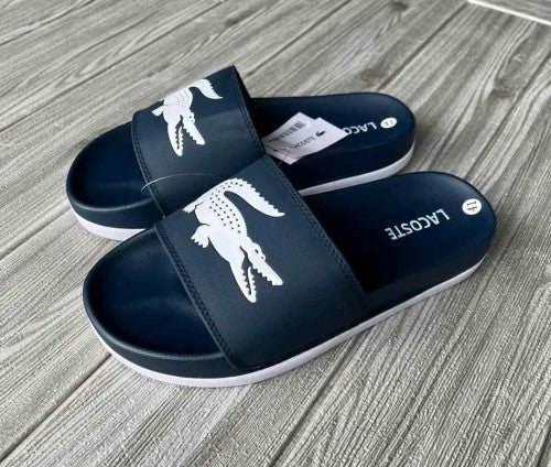 Lacoste Croco Slide Navy White