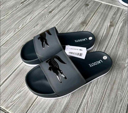 Lacoste Croco Slide Grey White