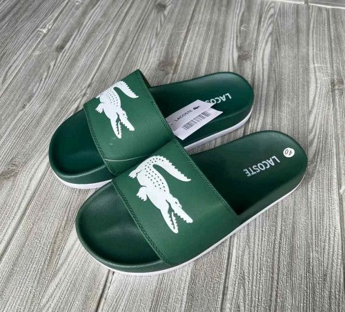 Lacoste Croco Slide Green White