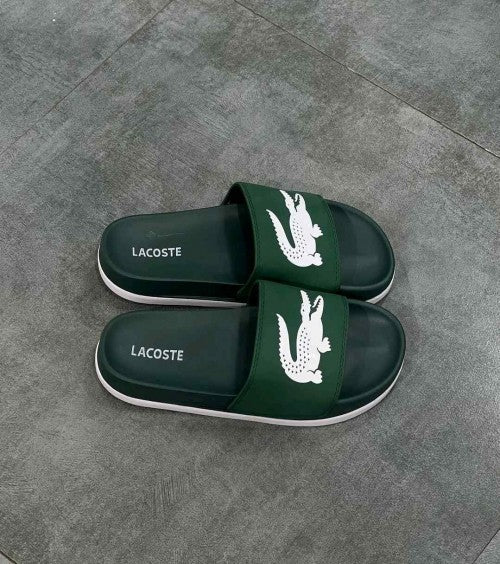 Lacoste Croco Slide Green White