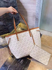 Michael Kors MK Voyager Tote Bag With Side Pocket & Dust Bag Beige Brown 2003