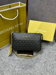 Michael Kors MK MD Chain Pouchette Bag With OG Box & Dust Bag  1930 Black