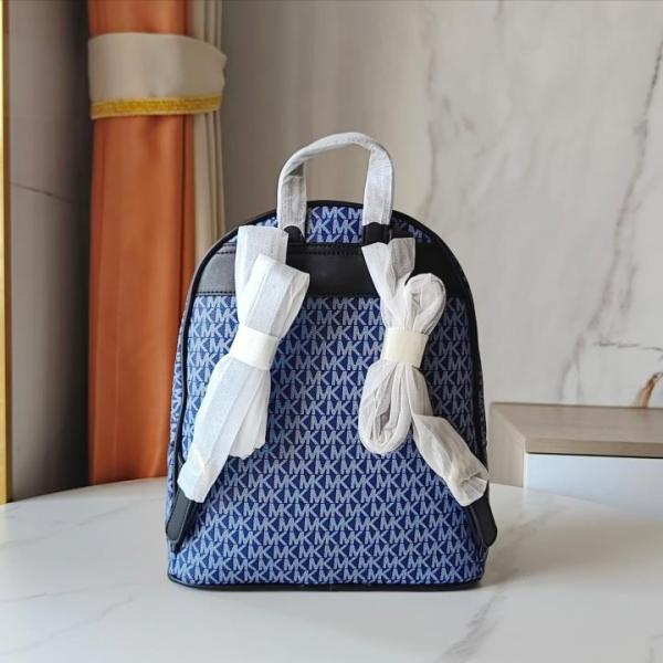 Michael Kors 908 Blue Beige CB Signature Edition Medium Backpack With Carry Bag & Dust Cover Beige Blue