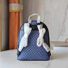 Michael Kors 908 Blue Beige CB Signature Edition Medium Backpack With Carry Bag & Dust Cover Beige Blue