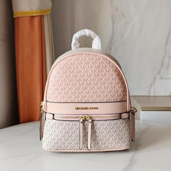 Michael Kors 908 Pink Beige CB Signature Edition Medium Backpack With Carry Bag & Dust Cover Pink Beige