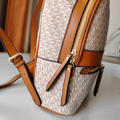 Michael Kors 908 Beige Brown CB Signature Edition Medium Backpack With Carry Bag & Dust Cover Beige Brown