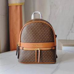 Michael Kors 908 Coffee Brown CB Signature Edition Medium Backpack With Carry Bag & Dust Cover Coffee Brown