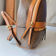 Michael Kors 908 Coffee Brown CB Signature Edition Medium Backpack With Carry Bag & Dust Cover Coffee Brown