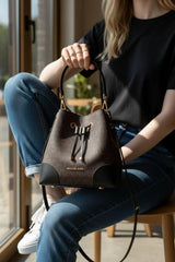 Michael Kors CB Bucket Coffee-Black With Dust Cover Carry Bag 168 Coffee Black