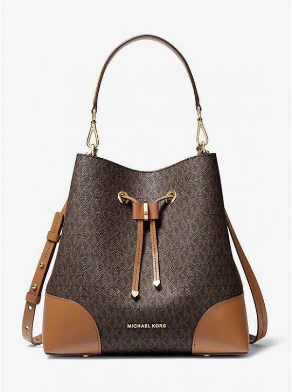 Michael Kors CB Bucket Coffee Brown With Dust Cover Carry Bag 168 Coffee Brown