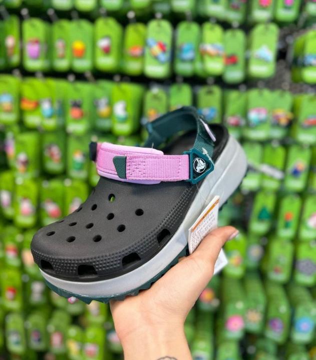 Crocs Classic Hiker Clog Black Pink Green