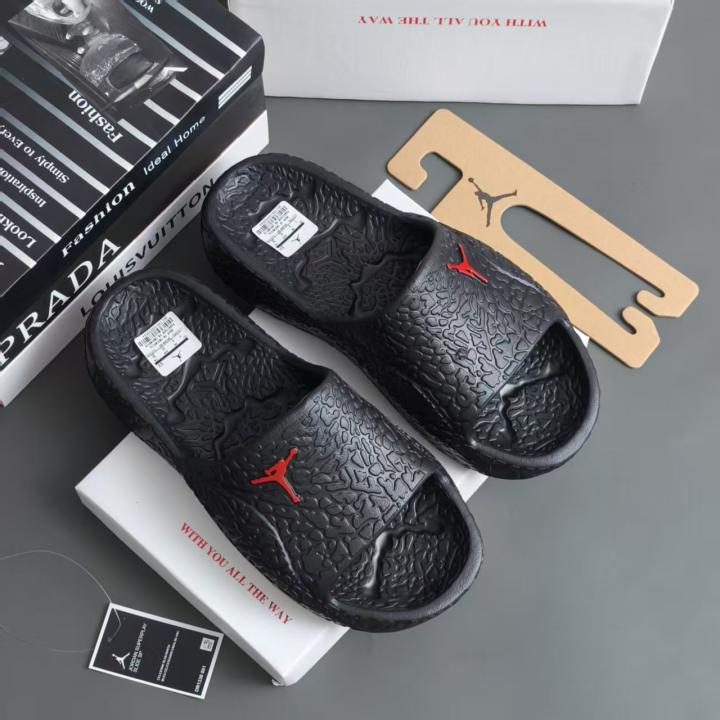 Jordan Franchise Slides Mens Black Red