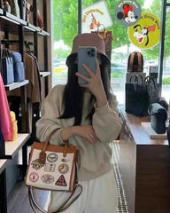 Coach Field Small Tote 22 Colorful Patches Collections With OG Box & Dust Cover C06