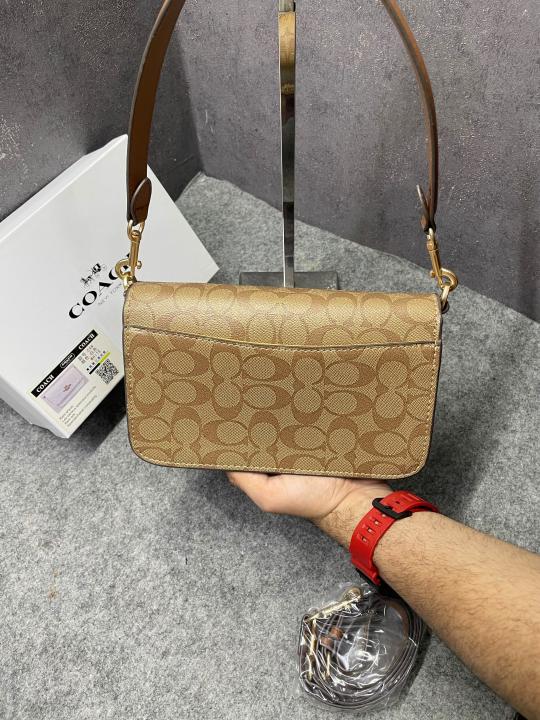 Coach Brynn C4 Brown Shoulder Bag Signature Canvas With OG Box & Dust Cover Brown