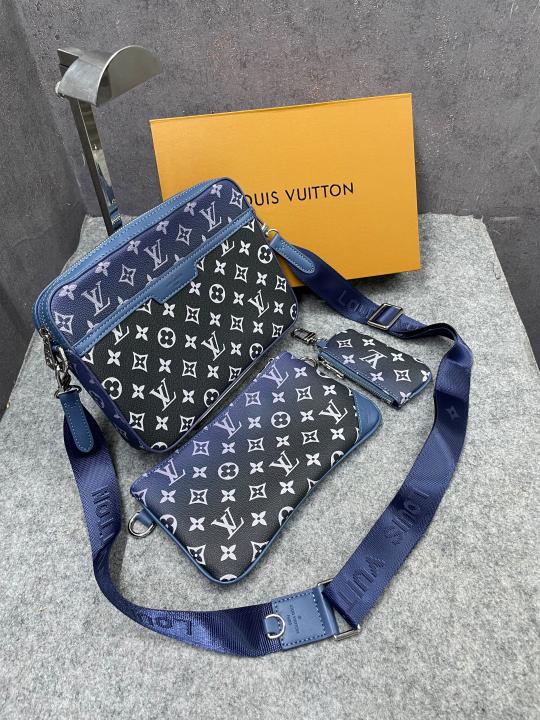 Louis Vuitton LV M45320 Virgil Abloh Trio Messenger Multi Crossbody Bag With OG Box & Dust Bag Gradient Blue