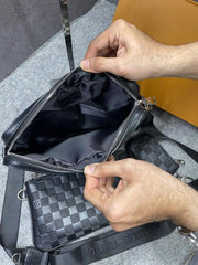 Louis Vuitton LV M45320 Virgil Abloh Trio Messenger Multi Crossbody Bag With OG Box & Dust Bag Grid Grey Hague