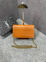 Ysl Sunset Brown Small Shoulder Bag With OG Box & Dust Cover 8878 Brown