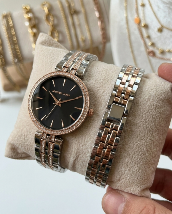 Michael Kors Darci Toton Rose Gold Black