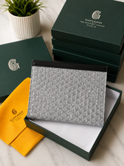 Goyard Senat Clutch Grey Pouch Signature Chevron With OG Box & Dust Cover 61692 Grey