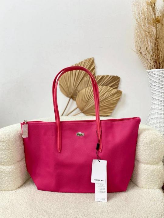 Lacoste Leather Tote Hot Pink Premium With OG Packing