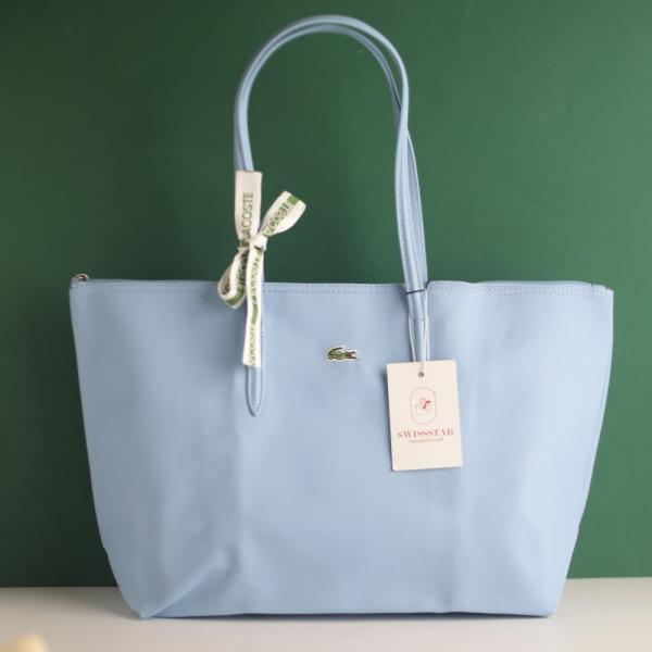 Lacoste Leather Tote Light Blue Premium With OG Packing