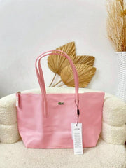Lacoste Leather Tote Light Pink Premium With OG Packing