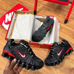 Nike Shox TL black university red and metallic silver.