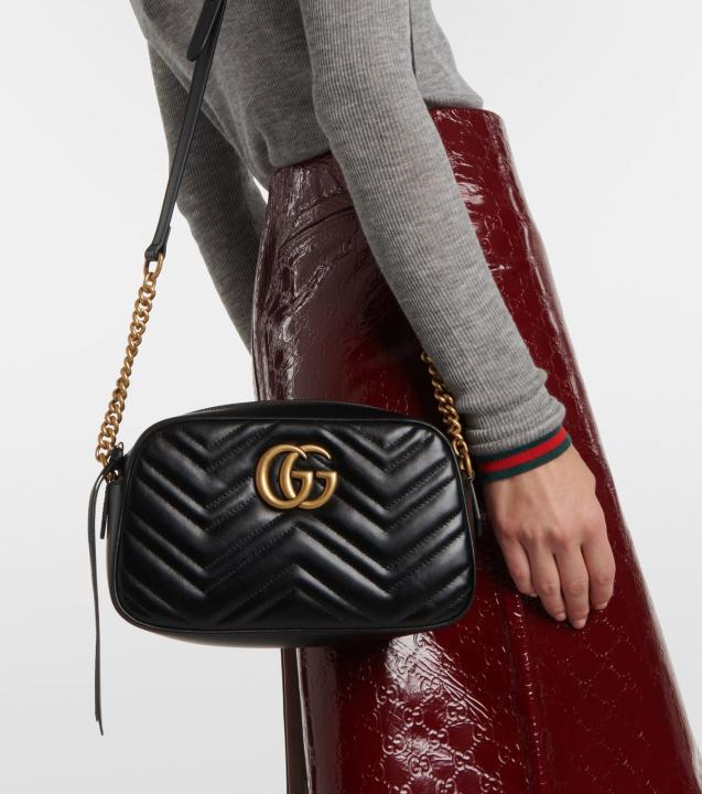 Gucci GG Marmont Camera Small Leather Shoulder Bag Black With Dust Cover & Carry Bag 1733 Black