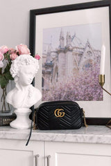 Gucci GG Marmont Camera Small Leather Shoulder Bag Black With Dust Cover & Carry Bag 1733 Black
