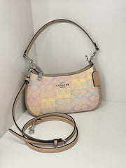 Coach Teri Shoulder Bag Rainbow Signature Canvas With OG Box & Dust Cover Ca548 Rainbow