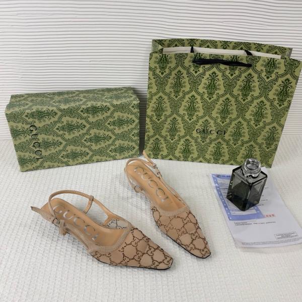 Gucci GG Mesh Slingback Pumps With Crystals With OG Box & Carry Ba ricot 1806
