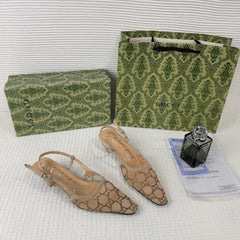 Gucci GG Mesh Slingback Pumps With Crystals With OG Box & Carry Ba ricot 1806