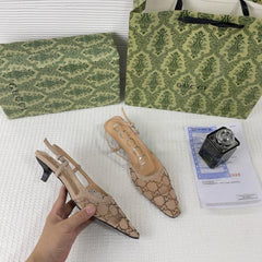 Gucci GG Mesh Slingback Pumps With Crystals With OG Box & Carry Ba ricot 1806