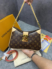 Louis Vuitton Twinny Handbag Brown White Monogram Canvas With OG Box Dust Cover & Carry Bag 9055 Presbyopia White